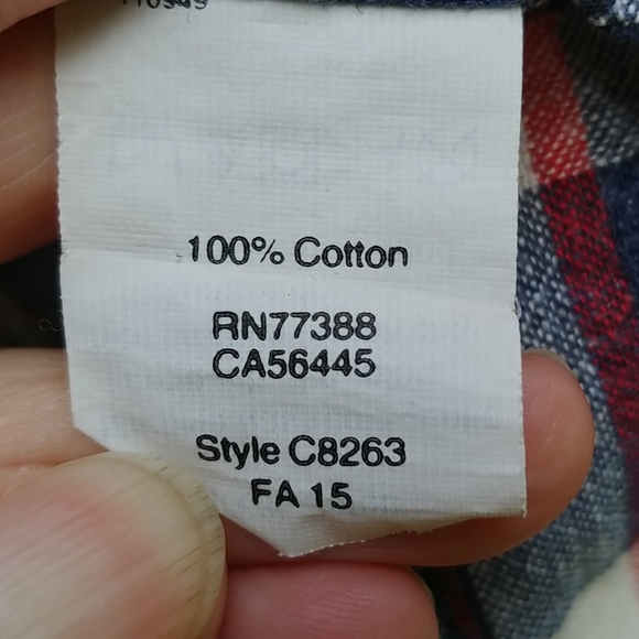 COPY - Flannel popover tunic, blue & white check with red - Picture 4 of 7